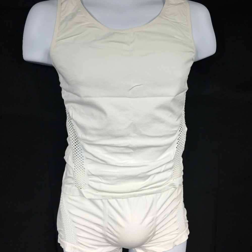 Cream Athletic Tank and Shorts Set Size Small